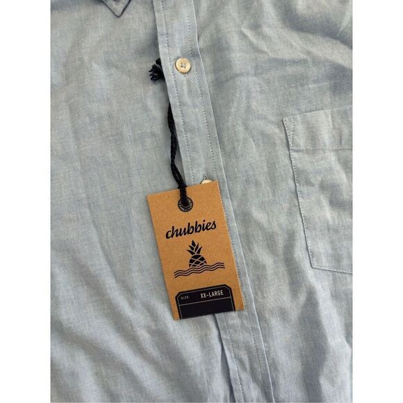 NWT Chubbies The Buttoned Up L/S Light Blue Oxford Friday Shirt Size XXL *Flaw* - Picture 4 of 8